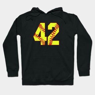 Fastpitch Softball Number 42 #42 Softball Shirt Jersey Uniform Favorite Player Biggest Fan Hoodie